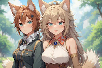 draw anime art style furry characters