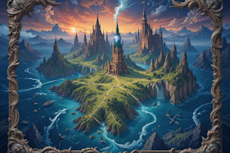 map illustration fantasy map design map maker vector map