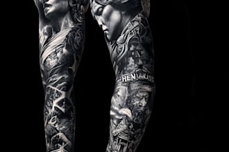create a tattoo design of tattoo sleeve