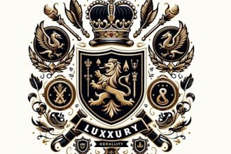 create high quality luxury heraldic coat of arms logo