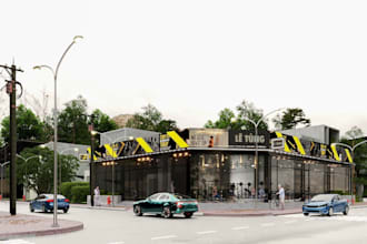 render 3d showroom,home gym yoga, exterior gym fitness center,training space,cgi