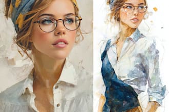paint a cute watercolor portrait