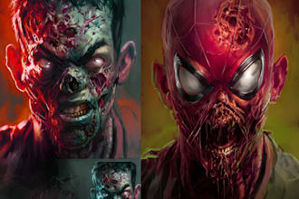 paint zombie faces with digital painting techniques
