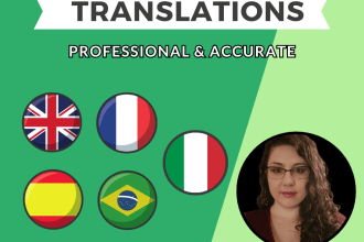translate english, spanish, french, portuguese, italian