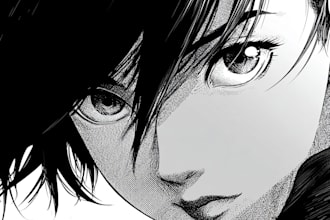 draw anime art and colored manga illustration