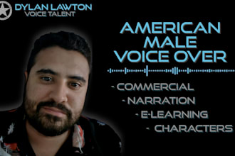 record a voice over in an american male voice