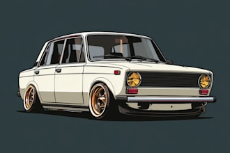 design simple vector cartoon lineart car for your t shirt design