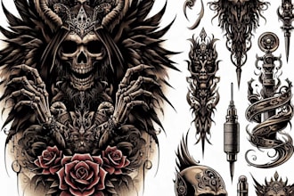 create your dark and gothic custom tattoo design