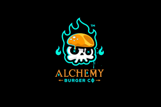 design fusion burger food truck logo