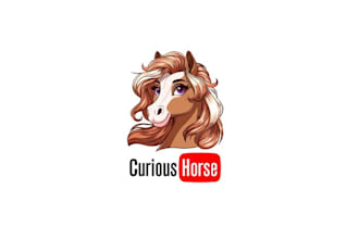 design unique horse you tube channel logo