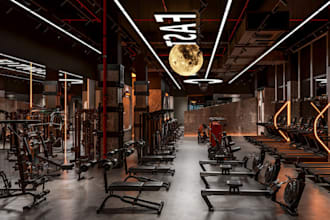 modern luxury 3d gym, cardio,outdoor gym,locker room,zen,,fitness center,yoga,VR