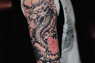 desing a tattoo in japanese style
