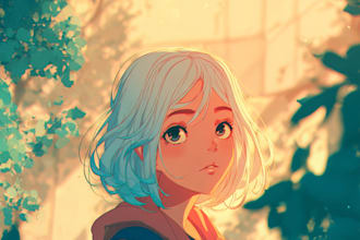 draw cute lofi style background