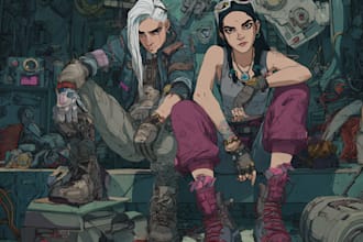 create cyberpunk character art