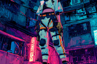 create cyberpunk illustration style for anything