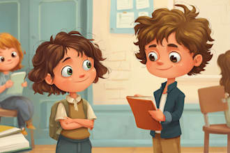 draw digital watercolor children book illustration