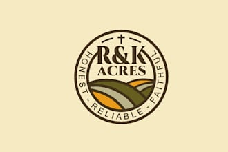 create spotless iconic brand logo for rk acres
