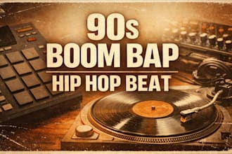 produce authentic 90s boom bap hip hop beat for rappers