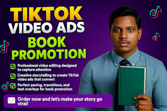 create tik tok video ads book promotion editing ebook tiktok video on booktok