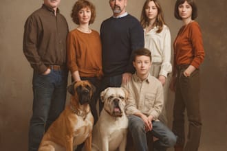 do a realistic family or group portrait