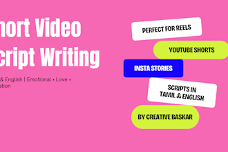 write short video scripts in tamil or english