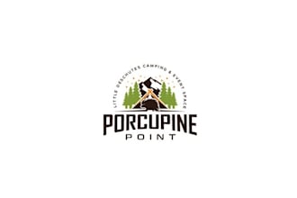 design powerful porcupine point campground logo