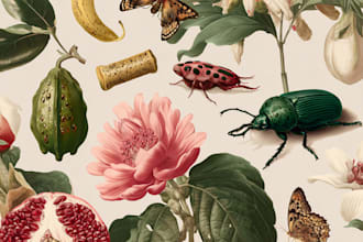 draw botanical and animal designs and patterns for you