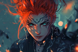 create custom tattoo design hand draw in realist, anime style