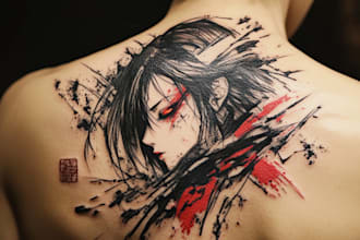 make comic cartoon anime tattoo design