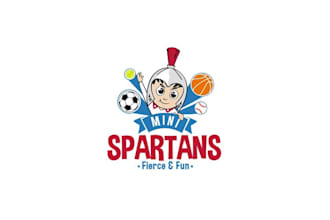 design mini spartans fierce fun kids logo