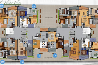 do detailed architectural drawings and realistic 3d renders