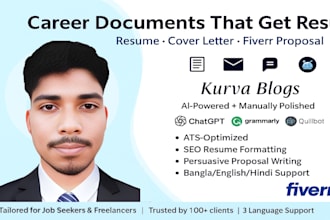 do resume, cover letter, proposal writing with ai editing
