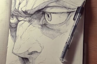 draw headshot anime or manga art