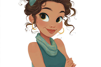disney cartoon portrait of cat, dog or any pets