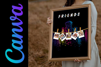 editable friends photo collage template in canva