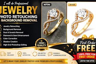jewelry photo retouching and background removal