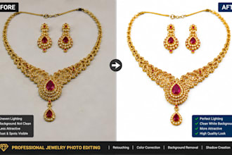 jewelry photo retouching and background removal