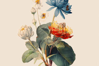 make an botanical illustration of plant for you