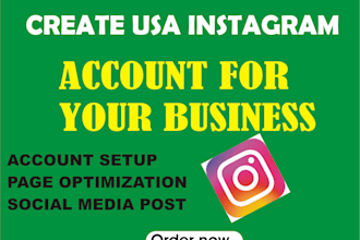create a USA instagram based account for your business