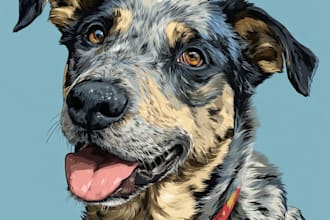 create a custom vector pet portrait from your photo