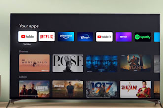 develop smart TV apps for android TV iptv, samsung tizen, apple tv, roku TV