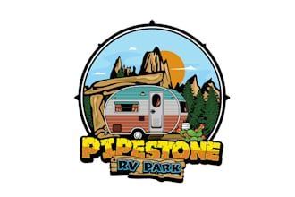 design amazing pipe stone rv park logo