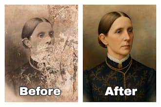 do HD photo restoration with colorization and flawless scratch removal