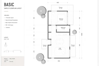 create clean architectural floorplan presentation