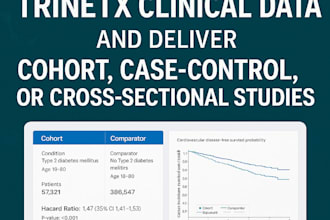 analyze trinetx clinical data and deliver cohort, case control, cross sectional