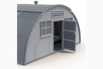 do 3d military barrack and office barrack both interior and exterior