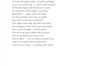 craft a personalized poem or verse with deep meaning