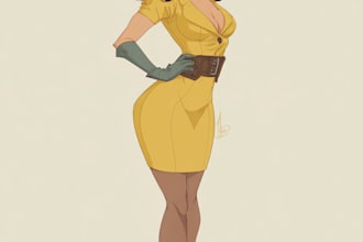 draw a pin up girl and pin up girl