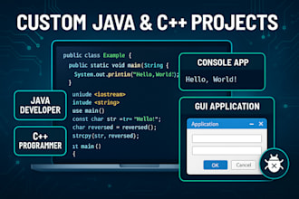 develop custom java or cpp console and gui applications
