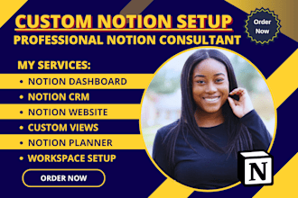 do a custom notion workspace, notion dashboard, CRM notion template website